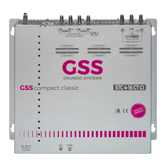 GSS compact classic STC 4-16 CT CI Assembly Instructions Manual