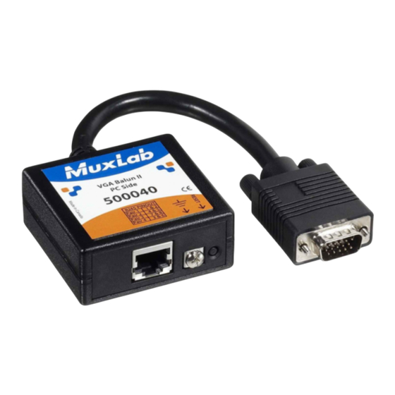 MuxLab VGA Balun II Quick Installation Manual