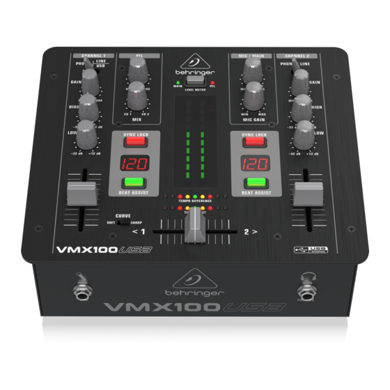 Behringer PRO MIXER VMX100USB User Manual
