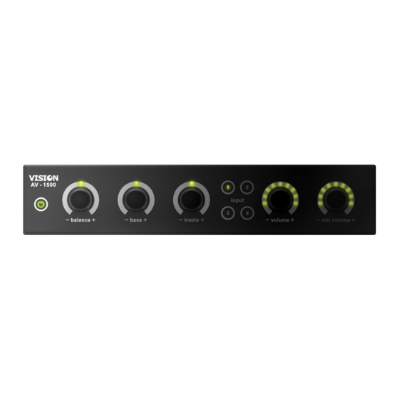 Vision AV-1500 Owner's Manual