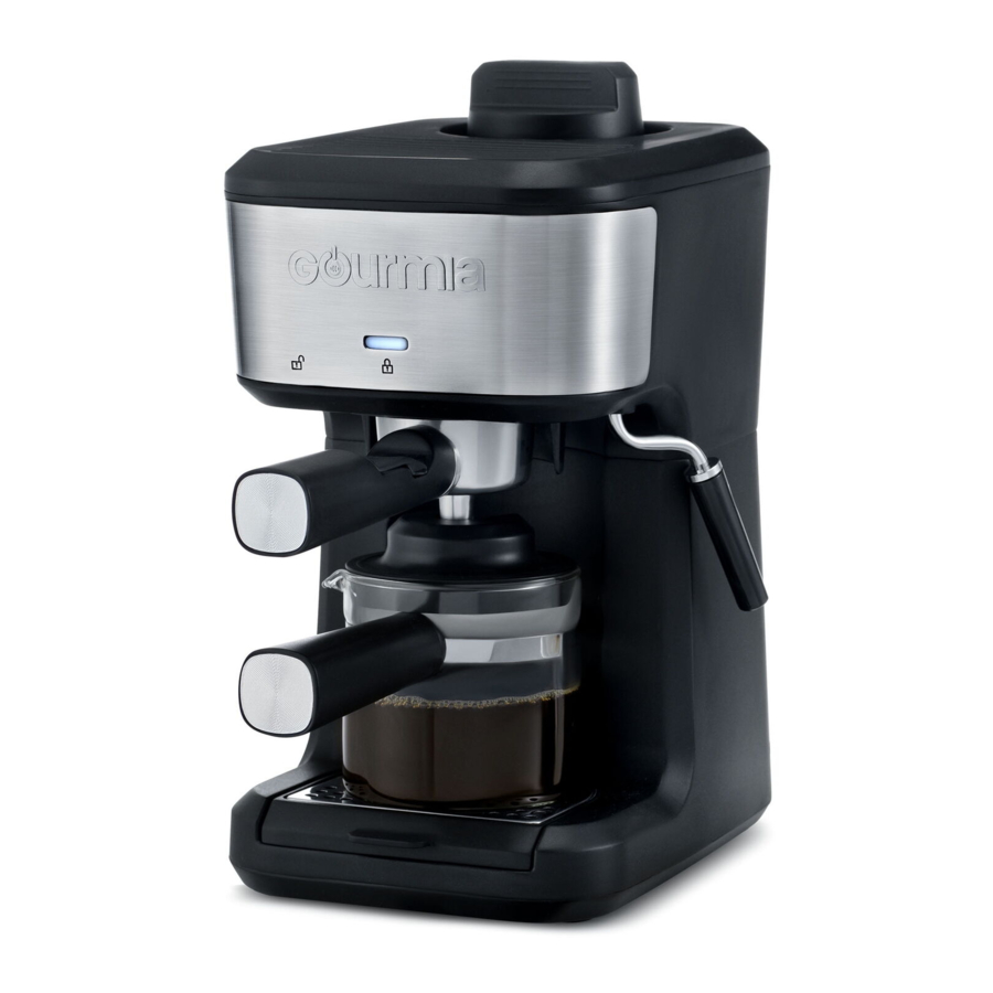Gourmia GCM4210 - 4-Shot Steam Espresso, Cappuccino, and Latte Maker Manual