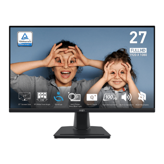 MSI PRO MP275 Manuals