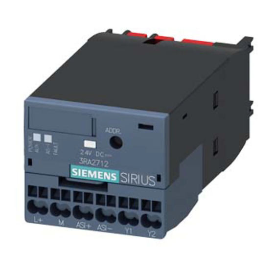 Siemens SIRIUS 3RA2712 Equipment Manual