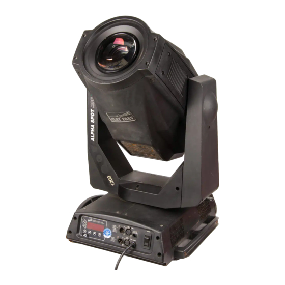 Clay Paky ALPHA SPOT 1200 Instruction Manual