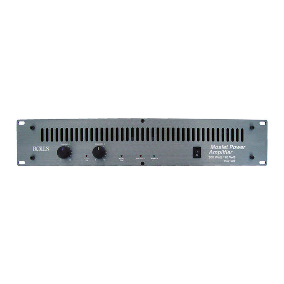 Rolls RA2100B Quick Start Manual