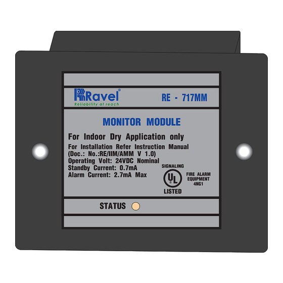 Ravel RE-717MM Installation And Maintenance Instructions