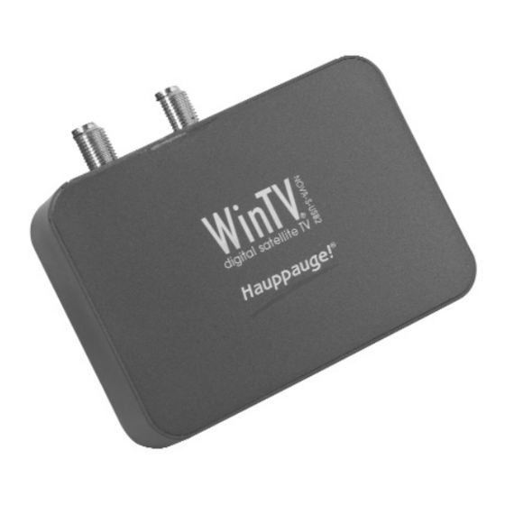 Hauppauge WINTV-NOVA-S USB2 QI Quick Installation Manual