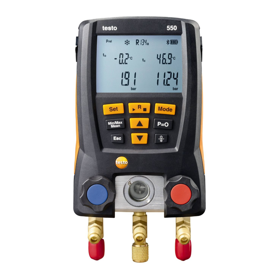 TESTO 550 - Digital Manifold Quick Start Guide