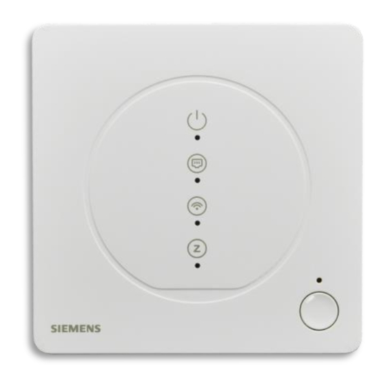 Siemens Connected Home Hub GTW100ZB Installation Instructions