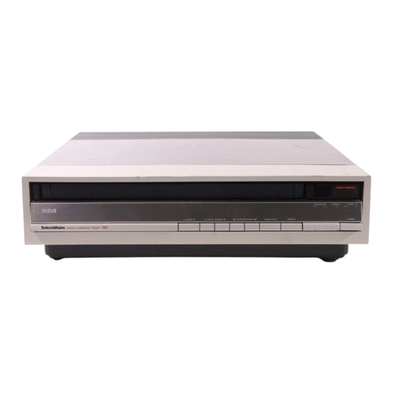 RCA SelectaVision VideoDisc SJT 400 Basic Service Data