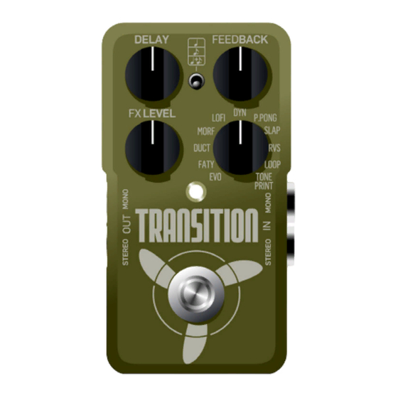 TC ELECTRONIC TRANSITION USER MANUAL Pdf Download ManualsLib