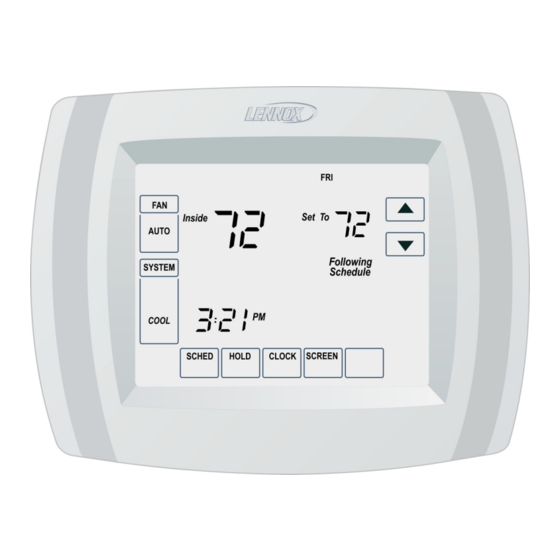 Lennox Commercial Touchscreen Thermostat Manuals