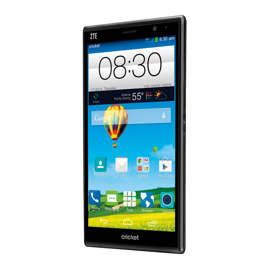 ZTE cricket Gran X Max+ Quick Start Guide