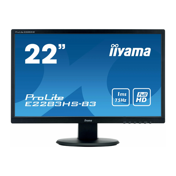 Iiyama ProLite B2283HS-B3 User Manual