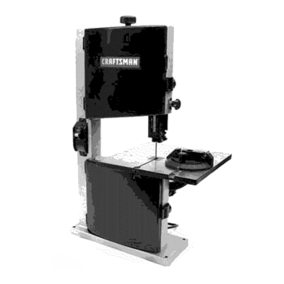Craftsman 21419 - 9 in. Band Saw Manuals