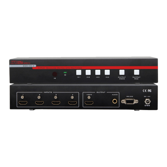 Hall Research Technologies SSW-HD-4 User Manual