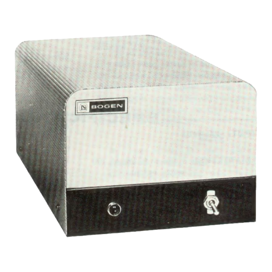 Bogen MO100A Installation And Operating Manual