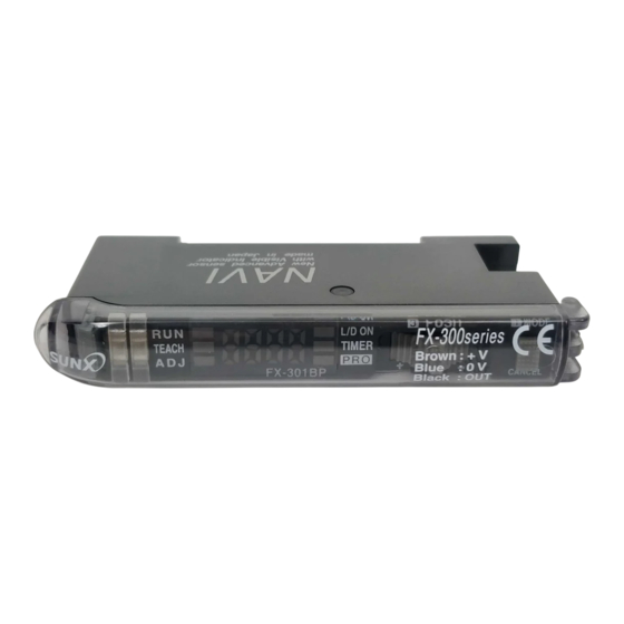Panasonic Digital Fiber Sensor FX-301 Specification Sheet