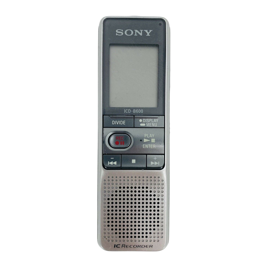 Sony ICD-B600 Operating Instructions