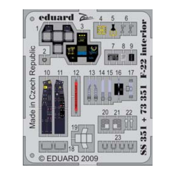Eduard F-22 interior S.A. Assembly Instructions
