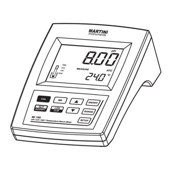 Martini Instruments Mi 160 Bench Meter Manuals