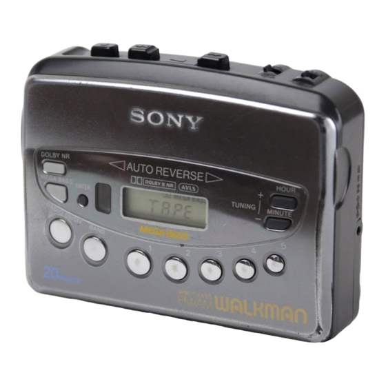 Sony WALKMAN WM-FX453 Operating Instructions