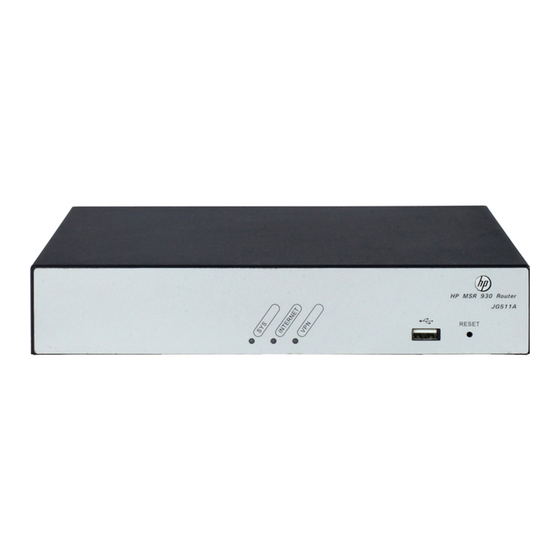 HP Enterprise FlexNetwork MSR93X Quick Start Manual