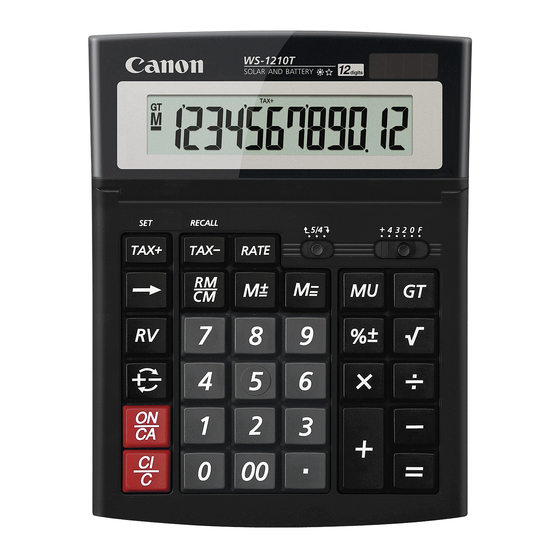 Canon WS-1210T Instructions