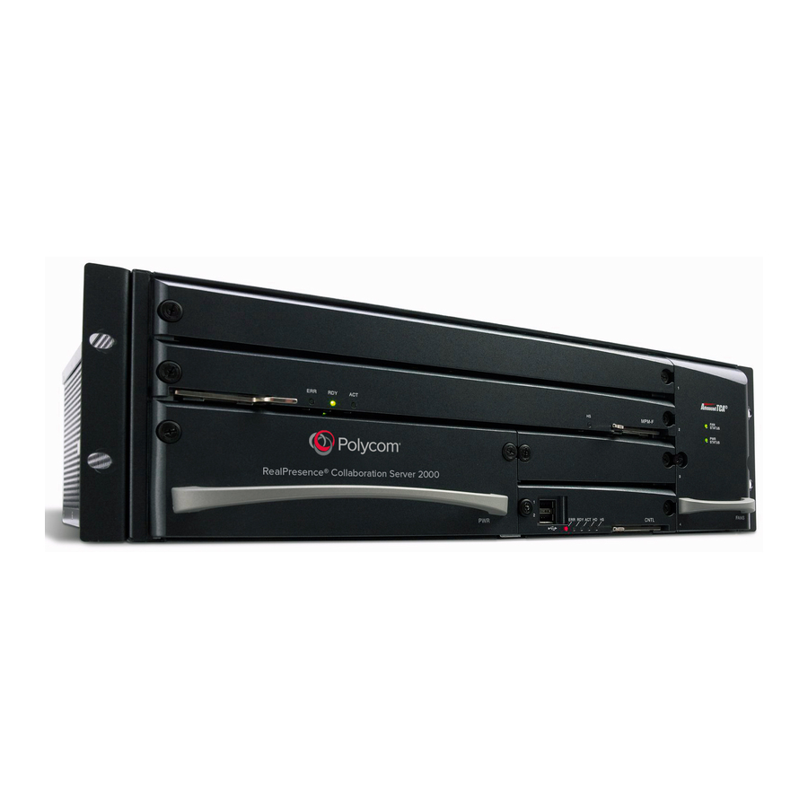 Polycom Real-Time Media Conferencing Platform RMX 2000 Installation &  Configuration Manual