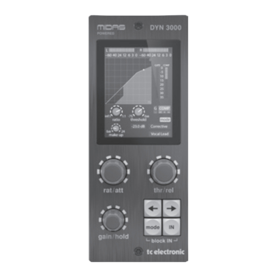 TC Electronic DYN 3000 NATIVE Quick Start Manual