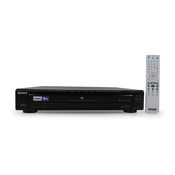Sony DVP-NC85H - HDMI/CD Progressive Scan DVD Changer Manuals
