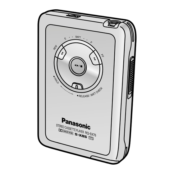Panasonic RQ-SX76 Operating Instructions Manual