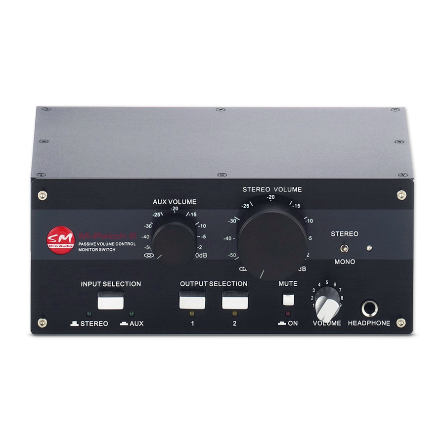 SMPRO M-Patch 2 Passive Volume Control Manuals