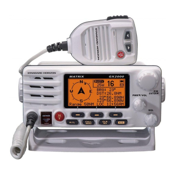Standard Horizon Matrix GX2000 Owner's Manual