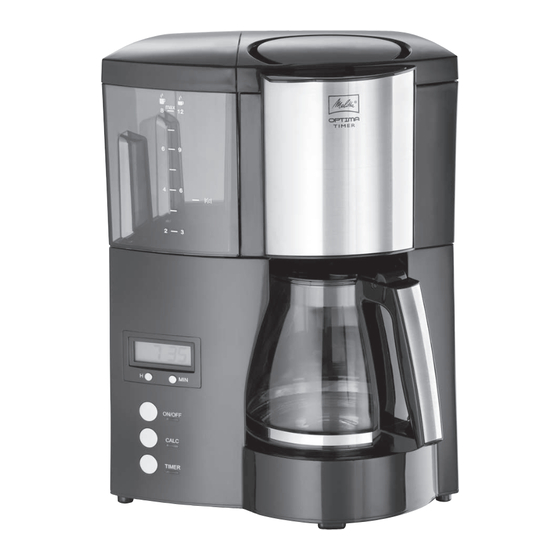 Melitta Optima Timer 1008-01 Operating Instructions Manual