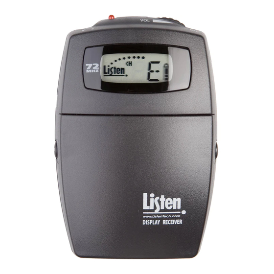 Listen LR-400-072 Quick Reference Card