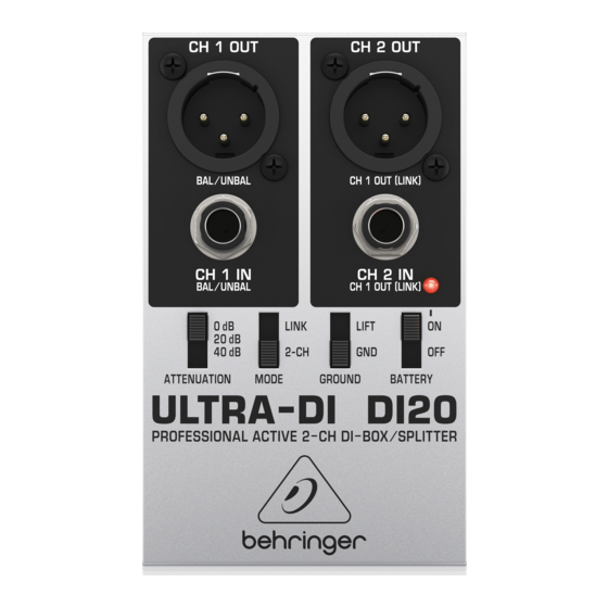 Behringer ULTRA-DI DI20 User Manual