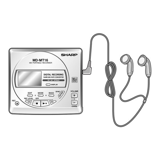 Sharp MD-MT16H Operation Manual