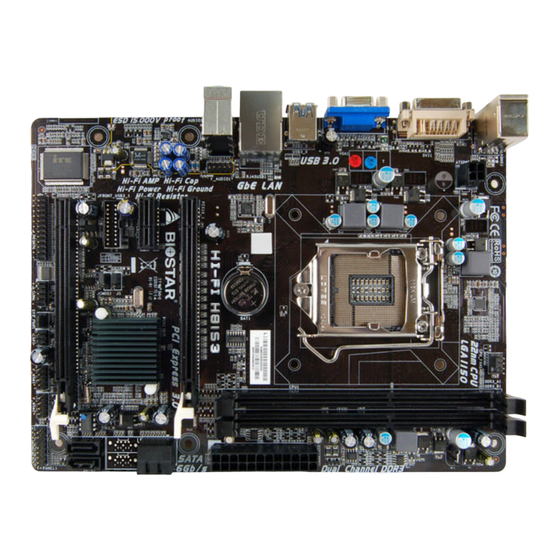 Biostar Hi-Fi B85S3 Setup Manual