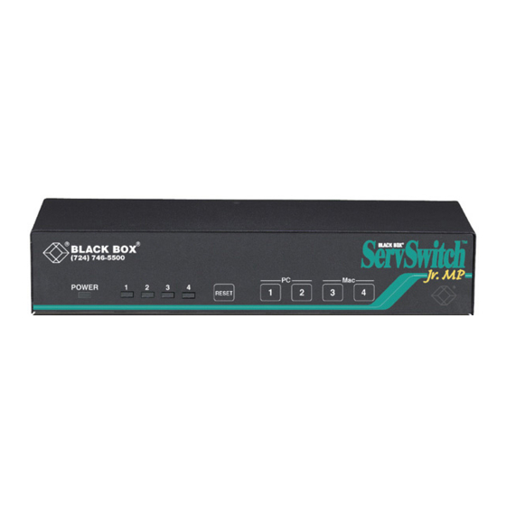 Black Box ServSwitch SW627A-R2 KVM Switch Manuals