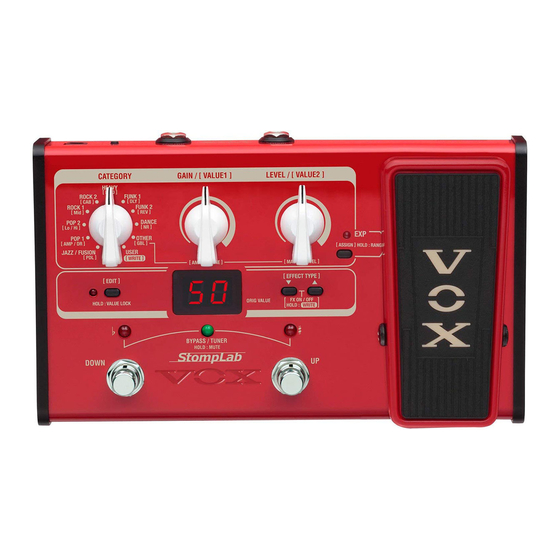 Vox StompLab IIB Owner's Manual