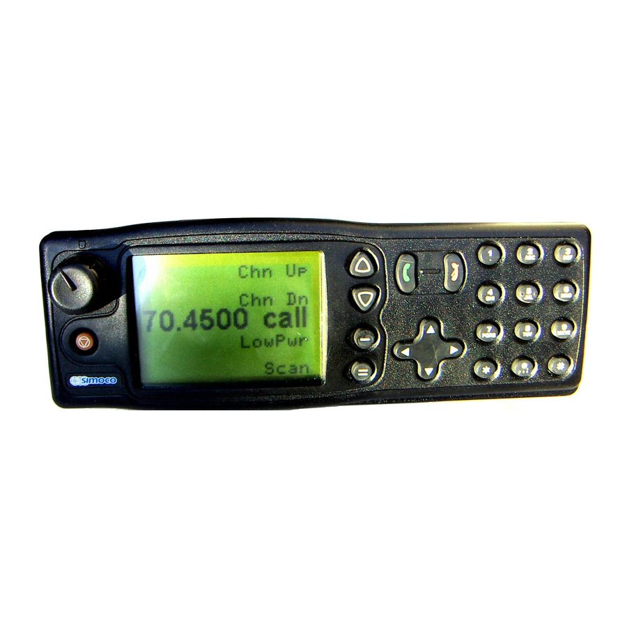 Simoco SRM9030 Quick Start Manual