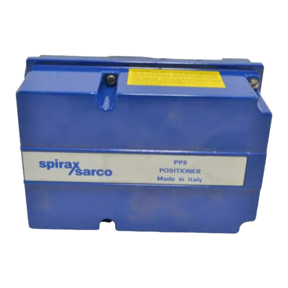 Spirax Sarco PP 5 Series Installation And Maintenance Instructions Manual