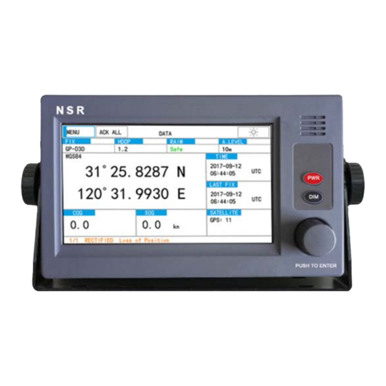 NSR Marine NGR-1000 User Manual