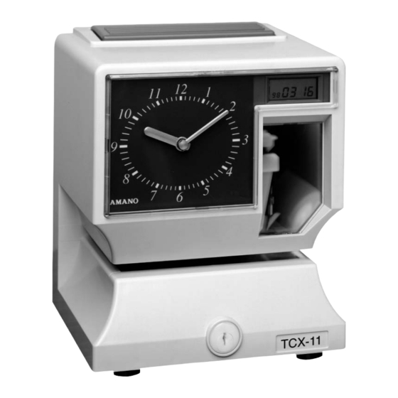 AMANO TIME PARTNER TCX11 USER MANUAL Pdf Download ManualsLib