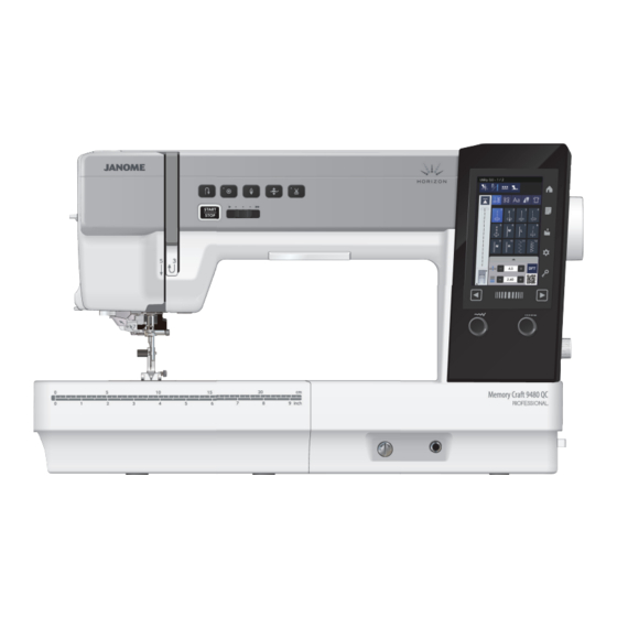 Janome HORIZON Memory Craft 9480 QC PROFESSIONAL Instruction Book