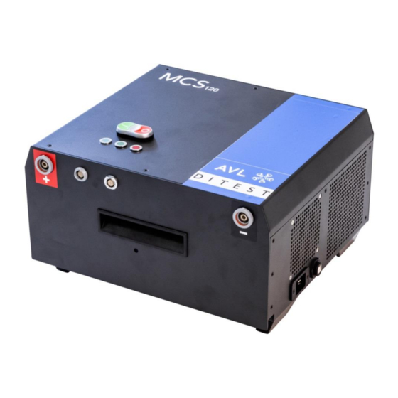 AVL DITEST MCS 120 User Manual