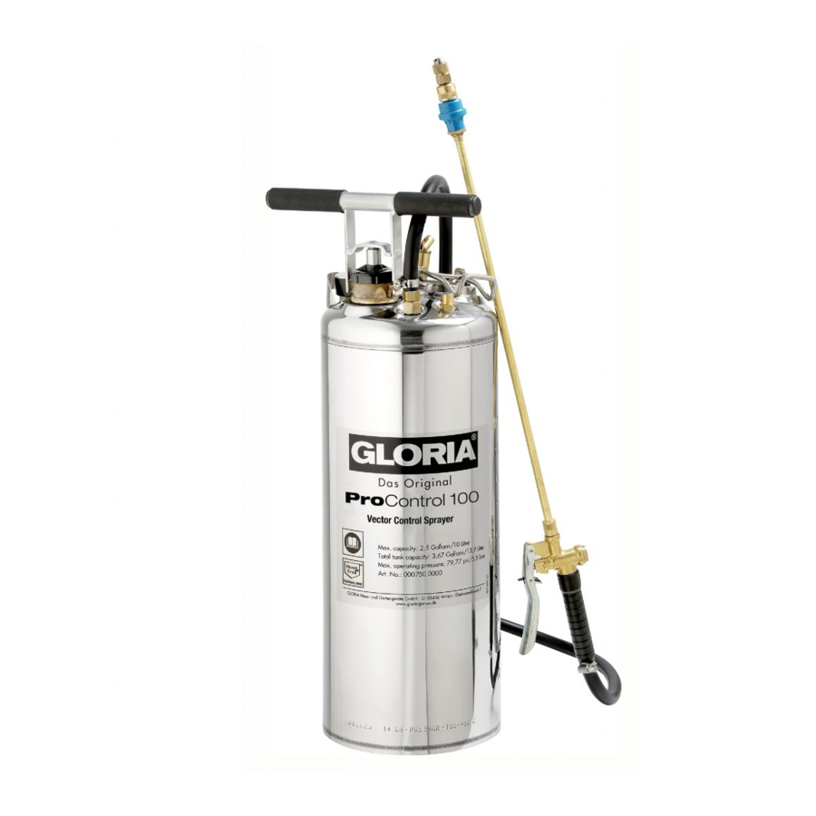 Gloria ProControl 100 Instructions For Use And Maintenance Manual