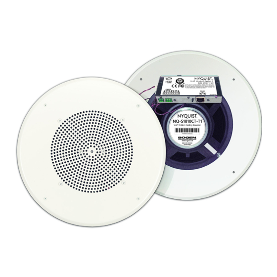 Bogen Nyquist NQ-S1810CT-T1 Installation And Use Manual