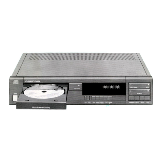 Grundig CD 7550 Quick Start Manual
